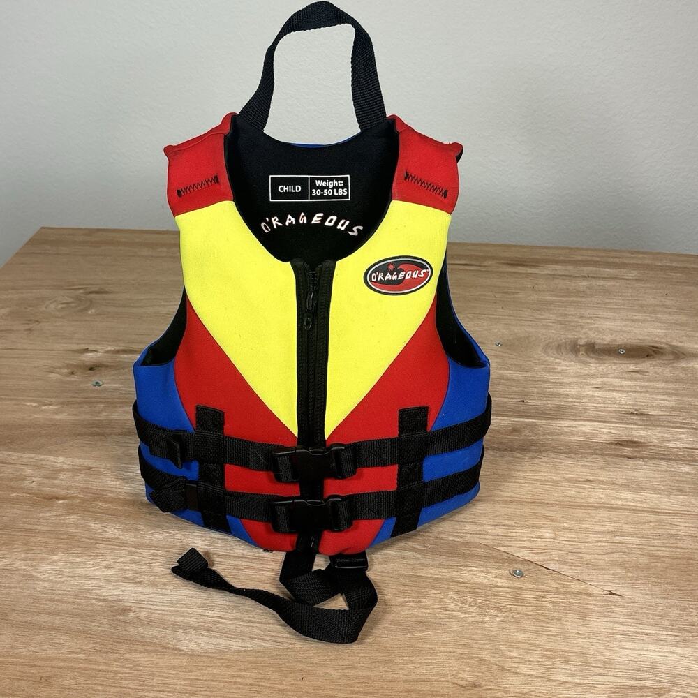 O'Rageous Child Life Vest 30-50 Lbs Water Sport Vest Life Saver Support